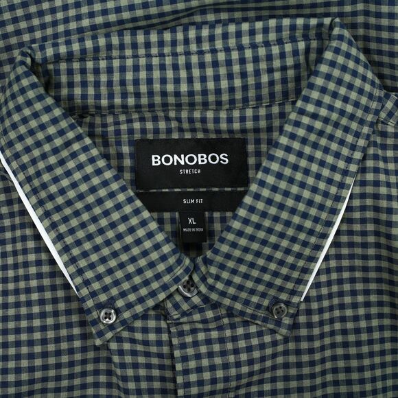Bonobos Stretch Gingham Long Sleeve Men's Shirt Buttondown Slim Fit XL 269049 - Picture 11 of 11
